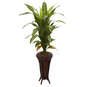 Dracaena Trees | 57" Dracaena Stand Silk Plant (Real Touch) Artificial Plants Dracaena Trees