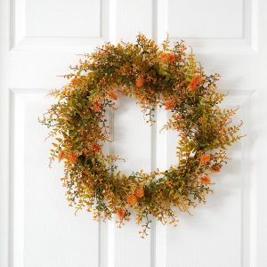 Fall Wreaths & Garlands | 21" Autumn Fern Artificial Wreath Artificial Wreaths Artificial Wreaths