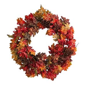 Fall Wreaths & Garlands | 24" Autumn Maple, Berries and Pinecone Fall Artificial Wreath Fall Wreaths & Garlands Fall Wreaths & Garlands