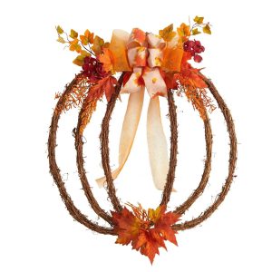 Fall Wreaths & Garlands | 26" Autumn Pumpkin Artificial Vine Fall Wreath Fall Wreaths & Garlands Fall Wreaths & Garlands