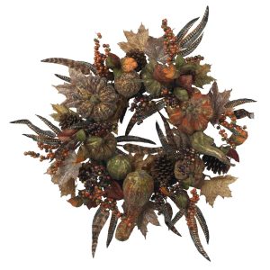 Fall Wreaths & Garlands | 28" Autumn Pumpkin Wreath" Artificial Wreaths Artificial Wreaths