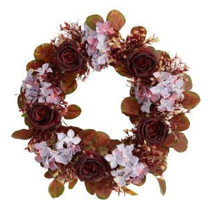 Fall Wreaths & Garlands | 22" Fall Hydrangea and Rose Autumn Artificial Wreath Fall Wreaths & Garlands Fall Wreaths & Garlands