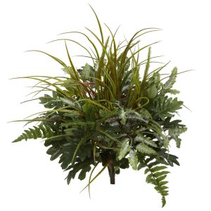 Ferns | 28" Mix Greens Artificial Plant (Set of 2) Artificial Plants Bushes