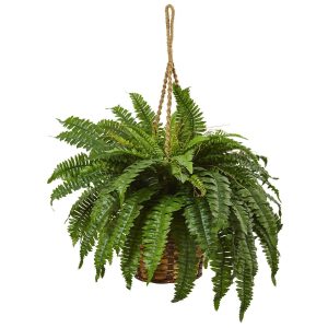 Ferns | 29" Boston Fern Artificial Hanging Basket" Artificial Plants Ferns