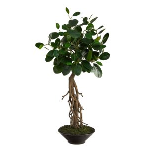 Ficus Trees | 2' Ficus Bonsai Artificial Tree in Decorative Planter Artificial Trees Bonsai Trees