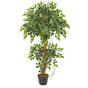 Ficus Trees | 4' Variegated Ficus Artificial Tree Artificial Trees Ficus Trees