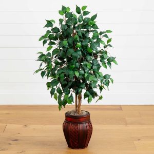 Ficus Trees | 44" Ficus Tree w/Decorative Planter Artificial Trees Ficus Trees