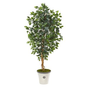 Ficus Trees | 65" Ficus Artificial Tree in Decorative Planter Artificial Trees Ficus Trees