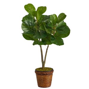 Fiddle Leaf Fig Trees | 33" Fiddle Leaf Fig Artificial Tree in Basket Artificial Trees Fiddle Leaf Fig Trees