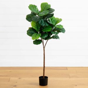 Fiddle Leaf Fig Trees | 54" Fiddle Leaf Artificial Tree (Real Touch) Artificial Trees Fiddle Leaf Fig Trees