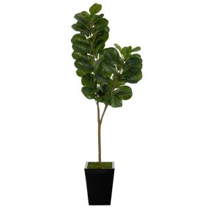 Fiddle Leaf Fig Trees | 68" Fiddle leaf Fig Artificial Tree in Black Metal Planter Artificial Trees Fiddle Leaf Fig Trees