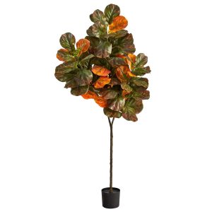 Fiddle Leaf Fig Trees | 6’ Autumn Fiddle Leaf Artificial Tree Artificial Trees Fiddle Leaf Fig Trees