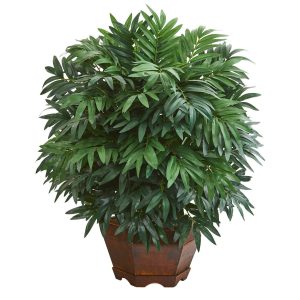 Floor Plants | 24" Bamboo Palm Artificial Plant in Decorative Planter Artificial Plants Floor Plants