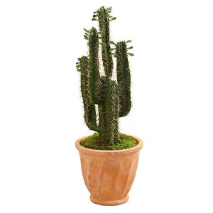 Floor Plants | 3' Cactus Artificial Plant in Terra Cotta Planter Artificial Plants Floor Plants