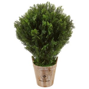 Floor Plants | 3' Cedar in Barrel Planter (Indoor/Outdoor) Artificial Plants Floor Plants