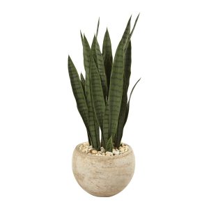 Floor Plants | 32" Sansevieria Artificial Plant in Sand Colored Planter Artificial Plants Floor Plants