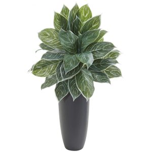 Floor Plants | 37" Aglonema Artificial Plant in Planter (Real Touch) Artificial Plants Floor Plants