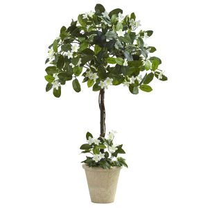 Floor Plants | 3’ Stephanotis Topiary w/Planter Artificial Plants Floor Plants