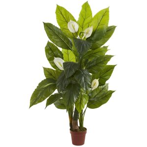 Floor Plants | 4.5’ Spathyfillum Plant (Real Touch) Artificial Plants Floor Plants