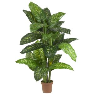 Floor Plants | 5' Dieffenbachia Silk Plant (Real Touch) Artificial Plants Floor Plants