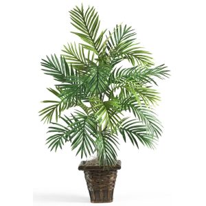 Floor Plants | Areca Palm w/Wicker Basket Silk Plant Artificial Palm Trees Artificial Palm Trees