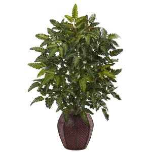 Floor Plants | Bracken Fern with Decorative Planter Artificial Plants Ferns