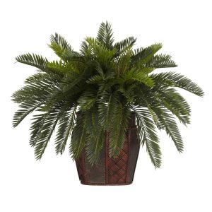 Floor Plants | Double Cycas Vase Silk Plant Artificial Plants Floor Plants