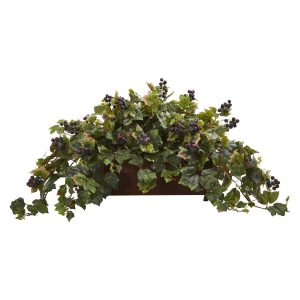 Floor Plants | Grape Leaf Artificial Plant in Decorative Planter Artificial Plants Floor Plants