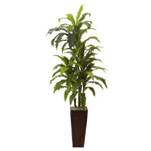 Floor Plants | Margarintum w/Bamboo Planter Artificial Plants Floor Plants