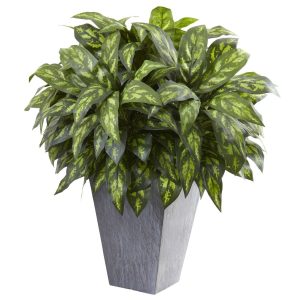 Floor Plants | Silver King Slate Planter Artificial Plants Floor Plants