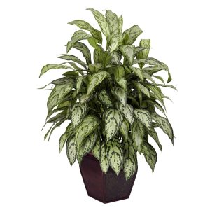 Floor Plants | Silver Queen Decorative Planter Silk Plant Artificial Plants Floor Plants