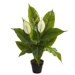 Flowering Plants | 26" SpathiphyllumArtificial Plant (Real Touch) Artificial Plants Floor Plants