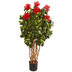 Flowering Trees | 5' Hibiscus Artificial Tree Artificial Trees Flowering Trees