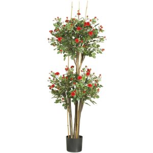 Flowering Trees | 5′ Mini Rose Silk Tree Artificial Trees Flowering Trees