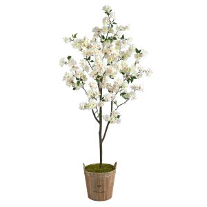 Flowering Trees | 6’ Cherry Blossom Artificial Tree in Farmhouse Planter Artificial Trees Flowering Trees