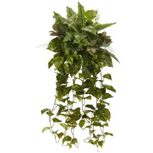 Grass | 36" Mixed Greens Hanging Artificial Plant (Set of 2) Artificial Plants Bushes