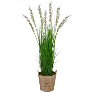 Grass | 64" Wheat Grass Artificial Plant in Farmhouse Planter Artificial Plants Floor Plants