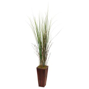 Grass | Bamboo Grass in Bamboo Planter Artificial Plants Floor Plants