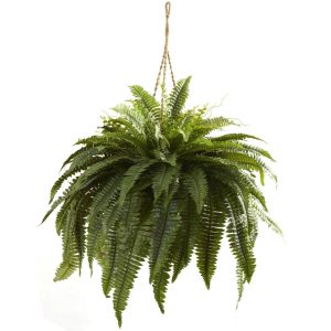 Hanging Plants | 29" Artificial Double Giant Boston Fern Hanging Basket Artificial Plants Ferns