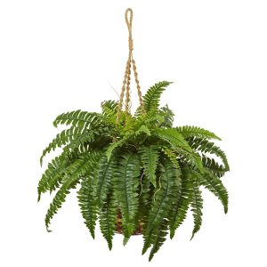 Hanging Plants | 33" Artificial Boston Fern Hanging Basket" Artificial Plants Ferns