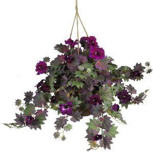 Hanging Plants | Morning Glory Hanging Basket Silk Plant Artificial Plants Flowering Plants