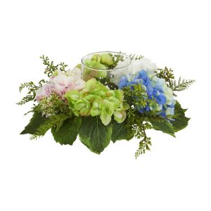 Hydrangeas | 5.5" Hydrangea Artificial Candelabrum" Artificial Flowers Hydrangeas