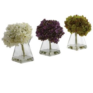 Hydrangeas | Hydrangea Vase (Set of 3) Artificial Flowers Hydrangeas