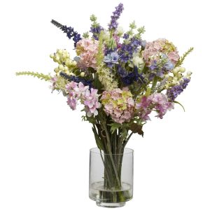 Hydrangeas | Lavender & Hydrangea Silk Flower Arrangement Artificial Flowers Hydrangeas