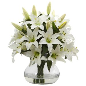 Lilies | Large Lily Arrangement with Vase Artificial Flowers Lilies