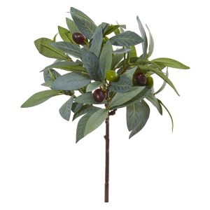 Olive Tree Collection | 12" Olive Branch Artificial Plant with Berries (Set of 12) Artificial Trees Olive Tree Collection