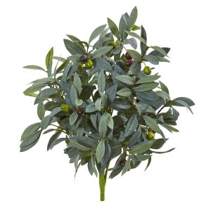 Olive Tree Collection | 21" Olive Bush with Berries Artificial Plant (Set of 3) Artificial Trees Olive Tree Collection