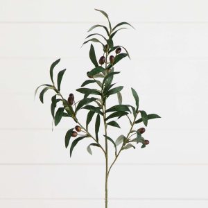 Olive Tree Collection | 28" Artificial Olive Stems – Set of 3 Artificial Trees Olive Tree Collection