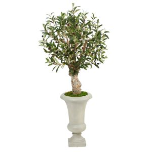 Olive Tree Collection | 3.5' Olive Artificial Tree in Sand Colored Urn Artificial Trees Olive Tree Collection