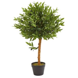 Olive Tree Collection | 34" Olive Topiary Artificial Tree UV Resistant (Indoor/Outdoor) Artificial Trees Olive Tree Collection